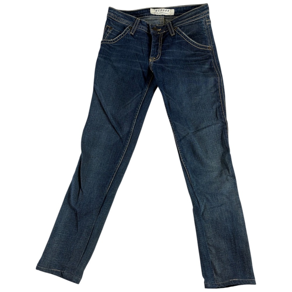 Hudson Fine Tailored Jeans Womens 27‎ Blue Denim Slim Straight Leg Flap Pockets